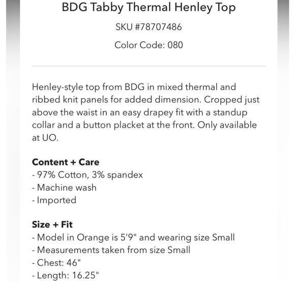 Urban Outfitters Crop Long Sleeve Henley Waffle Knit Top XS Green Patchwork Snap - Picture 7 of 7